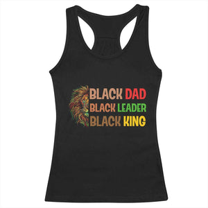 Black Affrican Melanin Racerback Tank Top Lion Father Day Dad Leader Black King TS14 Black Print Your Wear
