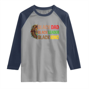 Black Affrican Melanin Raglan Shirt Lion Father Day Dad Leader Black King TS14 Sport Gray Navy Print Your Wear