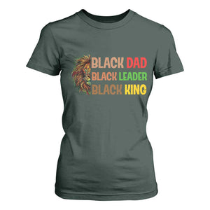 Black Affrican Melanin T Shirt For Women Lion Father Day Dad Leader Black King TS14 Dark Forest Green Print Your Wear