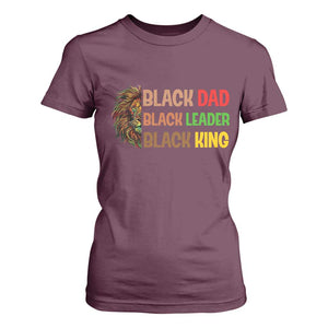 Black Affrican Melanin T Shirt For Women Lion Father Day Dad Leader Black King TS14 Maroon Print Your Wear