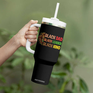 Black Affrican Melanin Tumbler With Handle Lion Father Day Dad Leader Black King TS14 Print Your Wear