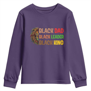 Black Affrican Melanin Youth Sweatshirt Lion Father Day Dad Leader Black King TS14 Purple Print Your Wear
