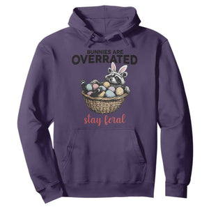 Funny Easter Raccoon Bunny Hoodie Bunnies Are Overrated Stay Feral TS14 Purple Print Your Wear