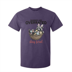 Funny Easter Raccoon Bunny T Shirt For Kid Bunnies Are Overrated Stay Feral TS14 Purple Print Your Wear