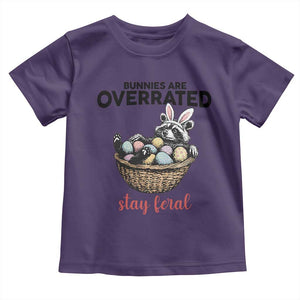 Funny Easter Raccoon Bunny Toddler T Shirt Bunnies Are Overrated Stay Feral TS14 Purple Print Your Wear