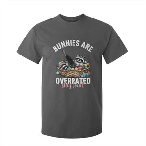 Funny Easter Raccoon Meme T Shirt For Kid Bunnies Are Overrated Stay Feral TS14 Dark Heather Print Your Wear