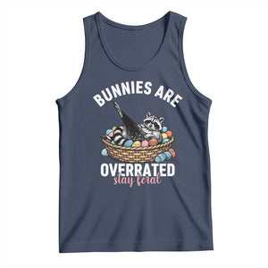Funny Easter Raccoon Meme Tank Top Bunnies Are Overrated Stay Feral TS14 Navy Print Your Wear