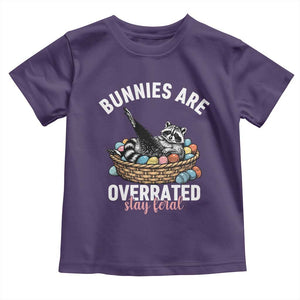 Funny Easter Raccoon Meme Toddler T Shirt Bunnies Are Overrated Stay Feral TS14 Purple Print Your Wear