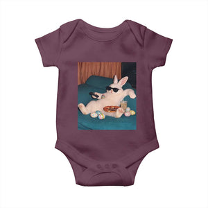 Easter Bunny Iced Coffee Baby Onesie Funny Animal Meme TS14 Maroon Print Your Wear