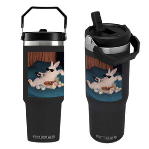 Easter Bunny Iced Coffee Flip Straw Tumbler Funny Animal Meme TS14 One Size: 30 oz Black Print Your Wear
