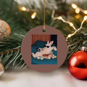 Easter Bunny Iced Coffee Ceramic Ornament Funny Animal Meme TS14 1pc Mocha Print Your Wear