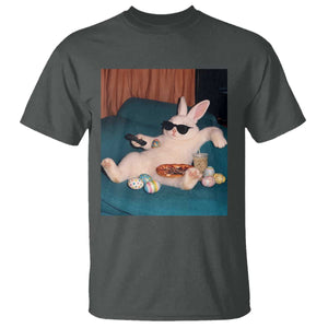 Easter Bunny Iced Coffee T Shirt Funny Animal Meme TS14 Dark Heather Print Your Wear