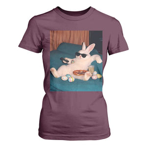 Easter Bunny Iced Coffee T Shirt For Women Funny Animal Meme TS14 Maroon Print Your Wear