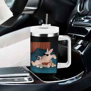 Easter Bunny Iced Coffee Tumbler With Handle Funny Animal Meme TS14 Print Your Wear