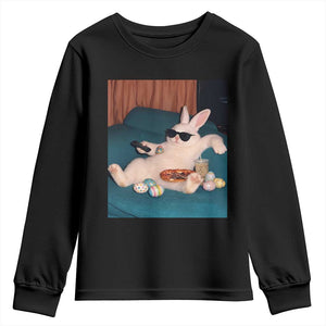 Easter Bunny Iced Coffee Youth Sweatshirt Funny Animal Meme TS14 Black Print Your Wear