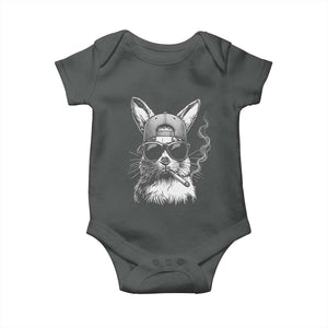 Funny Easter Bunny Smoking Meme Baby Onesie TS14 Dark Heather Print Your Wear