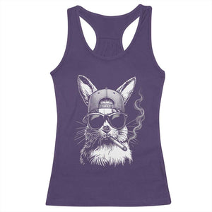 Funny Easter Bunny Smoking Meme Racerback Tank Top TS14 Purple Print Your Wear