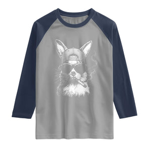Funny Easter Bunny Smoking Meme Raglan Shirt TS14 Sport Gray Navy Print Your Wear