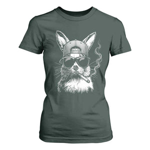 Funny Easter Bunny Smoking Meme T Shirt For Women TS14 Dark Forest Green Print Your Wear