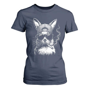 Funny Easter Bunny Smoking Meme T Shirt For Women TS14 Navy Print Your Wear