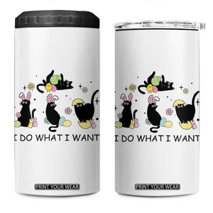 Funny Easter Black Cat 4 in 1 Can Cooler Tumbler I Do What I Want TS14 One Size: 16 oz White Print Your Wear