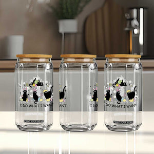 Funny Easter Black Cat Glass Can I Do What I Want TS14 Print Your Wear
