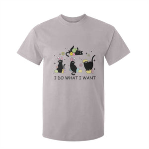 Funny Easter Black Cat T Shirt For Kid I Do What I Want TS14 Ice Gray Print Your Wear