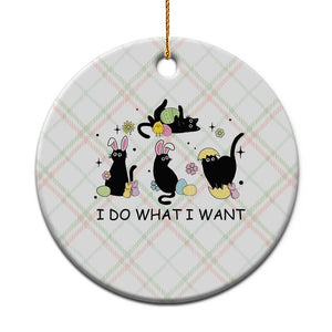 Funny Easter Black Cat Ceramic Ornament I Do What I Want TS14 1pc Christmas Plaid Print Your Wear