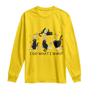 Funny Easter Black Cat Long Sleeve Shirt I Do What I Want TS14 Daisy Print Your Wear