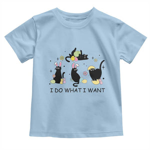Funny Easter Black Cat Toddler T Shirt I Do What I Want TS14 Light Blue Print Your Wear