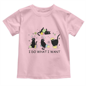 Funny Easter Black Cat Toddler T Shirt I Do What I Want TS14 Light Pink Print Your Wear
