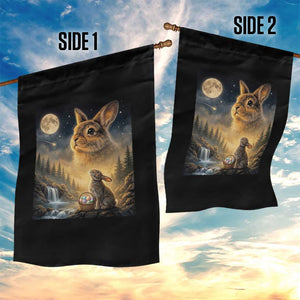 Easter Bunny Howling to the Moon Vintage Garden Flag TS14 Print Your Wear