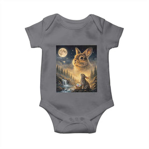 Easter Bunny Howling to the Moon Vintage Baby Onesie TS14 Charcoal Print Your Wear