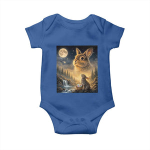 Easter Bunny Howling to the Moon Vintage Baby Onesie TS14 Royal Blue Print Your Wear