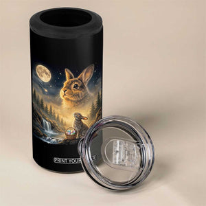 Easter Bunny Howling to the Moon Vintage 4 in 1 Can Cooler Tumbler TS14 Print Your Wear