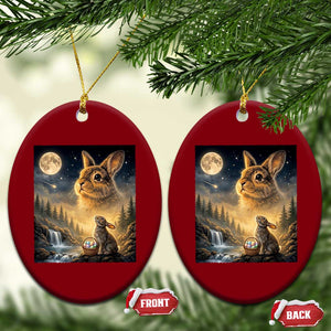 Easter Bunny Howling to the Moon Vintage Ceramic Ornament TS14 Print Your Wear