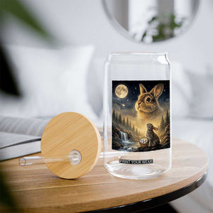 Easter Bunny Howling to the Moon Vintage Glass Can TS14 Print Your Wear