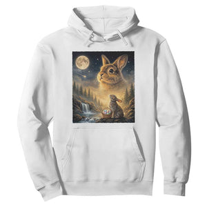 Easter Bunny Howling to the Moon Vintage Hoodie TS14 White Print Your Wear