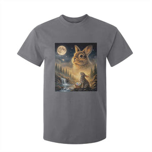 Easter Bunny Howling to the Moon Vintage T Shirt For Kid TS14 Charcoal Print Your Wear