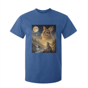Easter Bunny Howling to the Moon Vintage T Shirt For Kid TS14 Royal Blue Print Your Wear