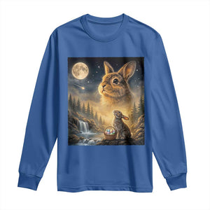 Easter Bunny Howling to the Moon Vintage Long Sleeve Shirt TS14 Royal Blue Print Your Wear