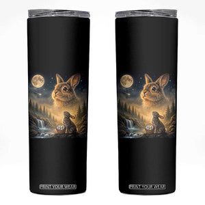 Easter Bunny Howling to the Moon Vintage Skinny Tumbler TS14 Black Print Your Wear