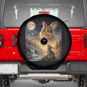 Easter Bunny Howling to the Moon Vintage Spare Tire Cover TS14 Black Print Your Wear