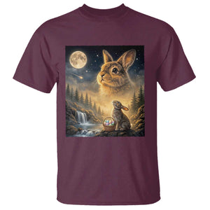 Easter Bunny Howling to the Moon Vintage T Shirt TS14 Maroon Print Your Wear