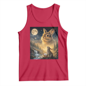 Easter Bunny Howling to the Moon Vintage Tank Top TS14 Red Print Your Wear