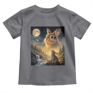 Easter Bunny Howling to the Moon Vintage Toddler T Shirt TS14 Charcoal Print Your Wear