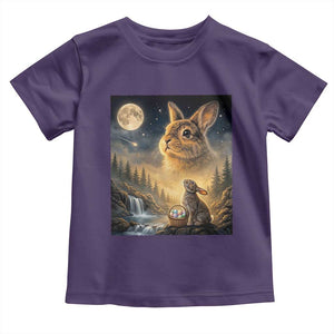Easter Bunny Howling to the Moon Vintage Toddler T Shirt TS14 Purple Print Your Wear