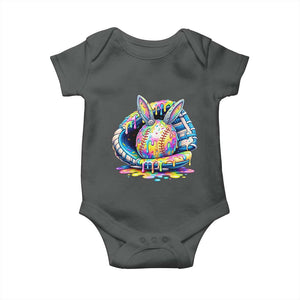 Baseball Easter Baby Onesie Drip Ice Cream Sprinkles Baseball Glove TS14 Dark Heather Print Your Wear