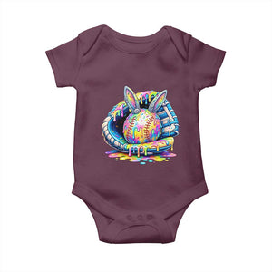 Baseball Easter Baby Onesie Drip Ice Cream Sprinkles Baseball Glove TS14 Maroon Print Your Wear