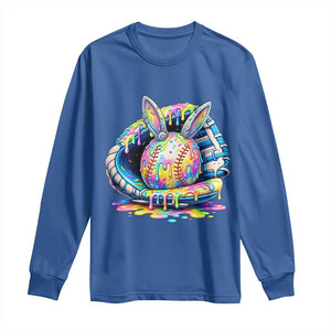 Baseball Easter Long Sleeve Shirt Drip Ice Cream Sprinkles Baseball Glove TS14 Royal Blue Print Your Wear